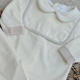 Baby's Ivory Velour Personalised Top & Pants Set