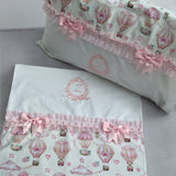 Baby Girl's Hot Air Balloon Cot Bedding Set