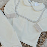 Baby's Ivory Velour Personalised Top & Pants Set