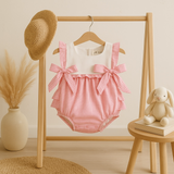 Baby Girls Pink Gingham Summer Frill Romper