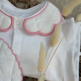 Baby’s Unisex Quilted Handmade Sleepsuit, Bib