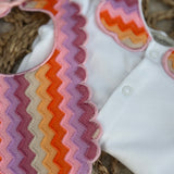 Baby Girls Stripe Pink Handmade Sleepsuit & Bib