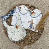 Boys Peter Rabbit Handmade Sleepsuit And Bib