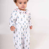 Girls Peter Rabbit Print Cotton Sleepsuit