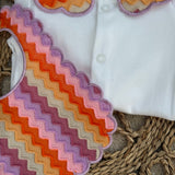 Baby Girls Stripe lilac Handmade Sleepsuit & Bib