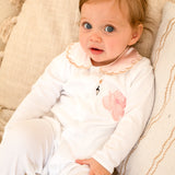 Baby Girls Pink Swan Handmade Baby grow and Bib