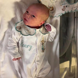 Unisex Peter Rabbit Handmade Sleepsuit And Bib
