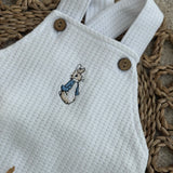 Baby Boys Peter Rabbit White Summer Dungarees