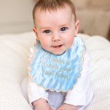 Boys Satin Crest Handmade Sleepsuit & Bib Set