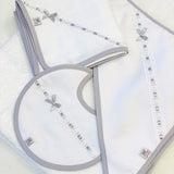 Perfect Little Thing Personalised Lace Ribbon Bib - Grey
