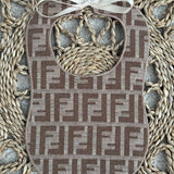 Baby's Handmade Inspired Brown Fendi Bib