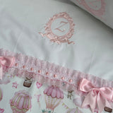Baby Girl's Hot Air Balloon Cot Bedding Set