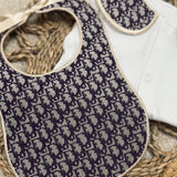 Baby’s Unisex Jacquard Handmade Sleepsuit, Bib & Dummy Clip Set