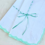 Perfect Little Thing Baby's First Shawl with Mint Green Trim