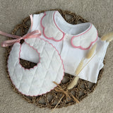 Baby’s Unisex Quilted Handmade Sleepsuit, Bib