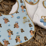 Baby Boys Prince Handmade Sleepsuit And Bib
