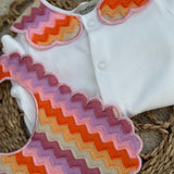 Baby Girls Stripe Pink Handmade Sleepsuit & Bib