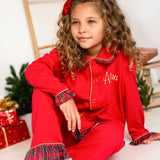 PRE-ORDER Girls Christmas Red & Tartan Pjs