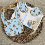 Baby Boys Prince Handmade Sleepsuit And Bib