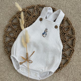 Baby Boys Peter Rabbit White Summer Dungarees