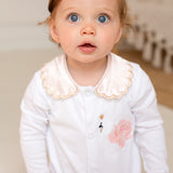 Baby Girls Pink Swan Handmade Baby grow and Bib