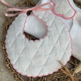Baby’s Unisex Quilted Handmade Sleepsuit, Bib