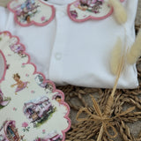 Baby Girls Pink Vardo Handmade Baby grow and Bib