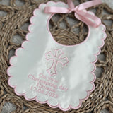 Baby's Personalised Handmade Christening Bib