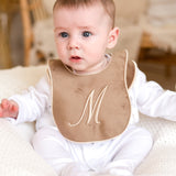Boys Brown Bear Handmade Sleepsuit & Bib Set