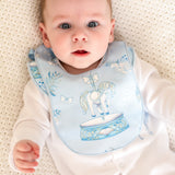 Boys Blue Carousel Handmade Sleepsuit & Bib Set