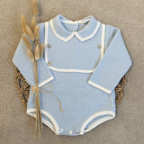 Boys Spanish Knitted Blue Romper