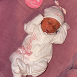 Perfect Little Thing Girls Bow Personalised Sleepsuit Set - Pink