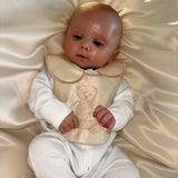 Boys Ivory Bear Handmade Sleepsuit And Bib