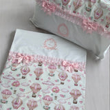 Baby Girl's Hot Air Balloon Cot Bedding Set