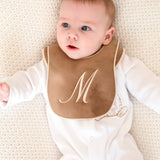Boys Brown Bear Handmade Sleepsuit & Bib Set