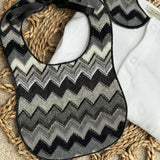 Baby Boy’s Missoni inspired Handmade Sleepsuit, Bib & Dummy Clip Set