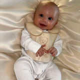 Boys Ivory Bear Handmade Sleepsuit And Bib