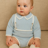 Boys Spanish Knitted Blue Romper