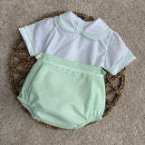 Baby Girls Mint Shirt and Bloomers