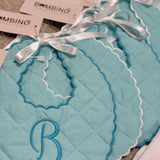 Baby Unisex Green Handmade Scallop Bib