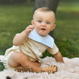 Boys Beige Collar Bib Summer Set