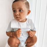 Boys Blue Collar Bib Summer Set