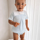 Boys Blue Collar Bib Summer Set
