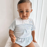 Boys Blue Collar Bib Summer Set