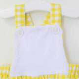 Unisex Lemon Gingham Romper
