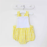 Unisex Lemon Gingham Romper