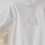 Perfect Little Thing Unisex Angel Wing Velour Sleepsuit With Hat