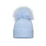 Baby Boys Blue Single Pom Hat