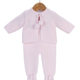 Baby Girls Pom Pom Suit 2 Piece Set - Pink