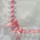 Perfect Little Thing Girls Pink And White Shawl